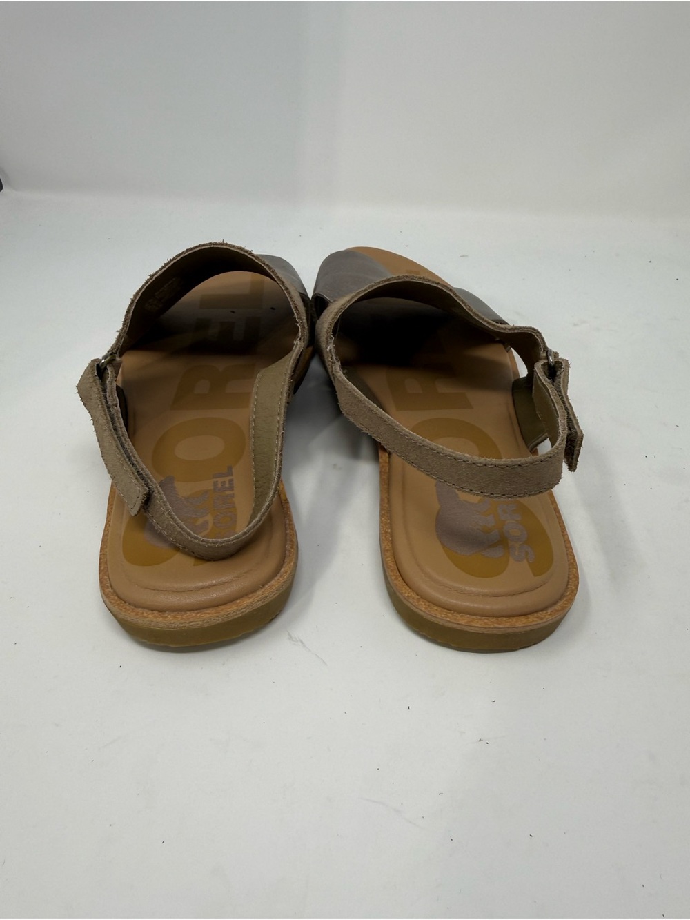 Worn once Sorel Women's Taupe and Metallic Gray Slingback Sandals sz 8.5 (ONTCHS - Picture 7 of 9